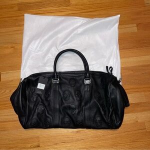 iO Pelle Skull Embossed Leather Travel Duffle